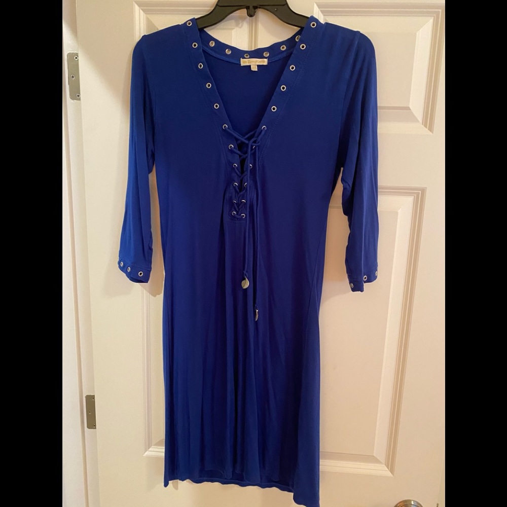Beautiful blue stretchy knit dress